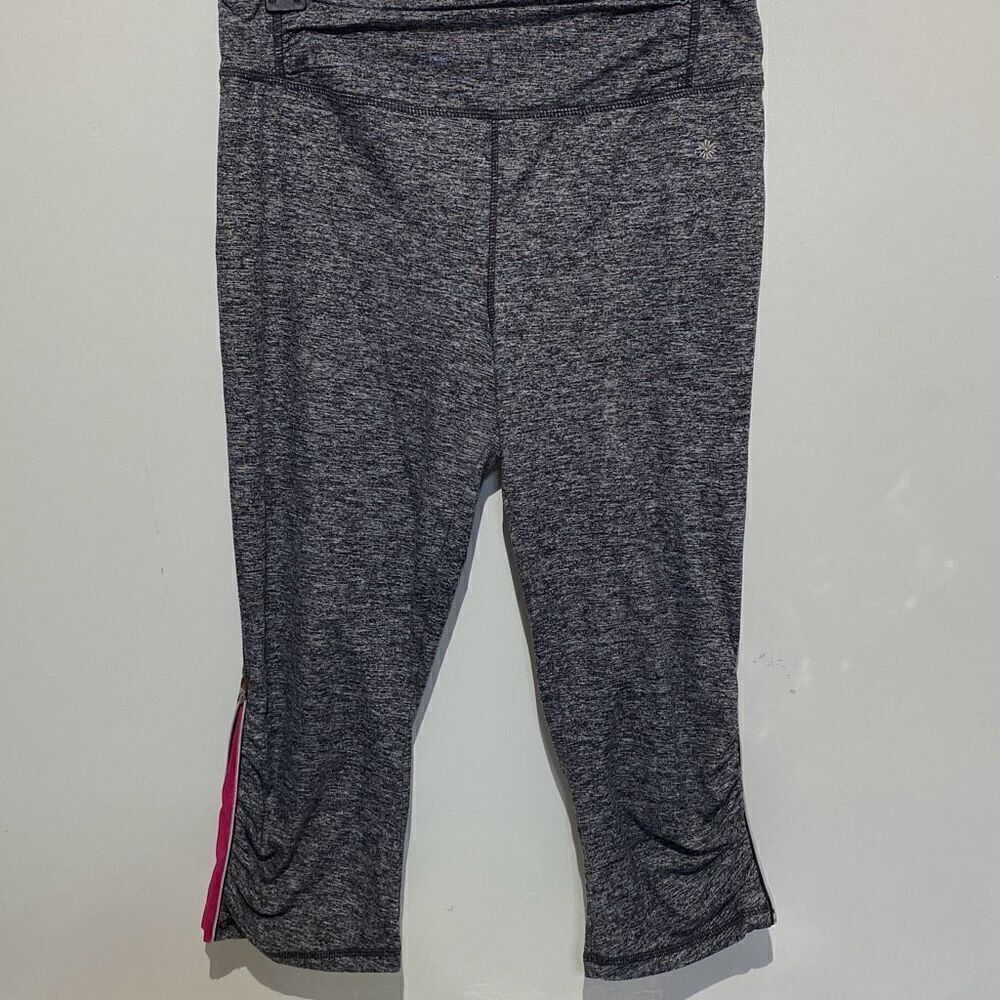 Tangerine Women's Charcoal Heather Ruched Side‎ Zip Cropped Leggings Size Large